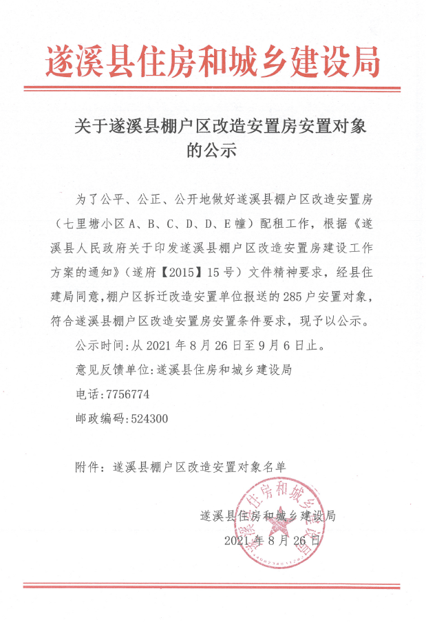 關(guān)于遂溪縣棚戶區(qū)改造安置房安置對(duì)象的公示.png